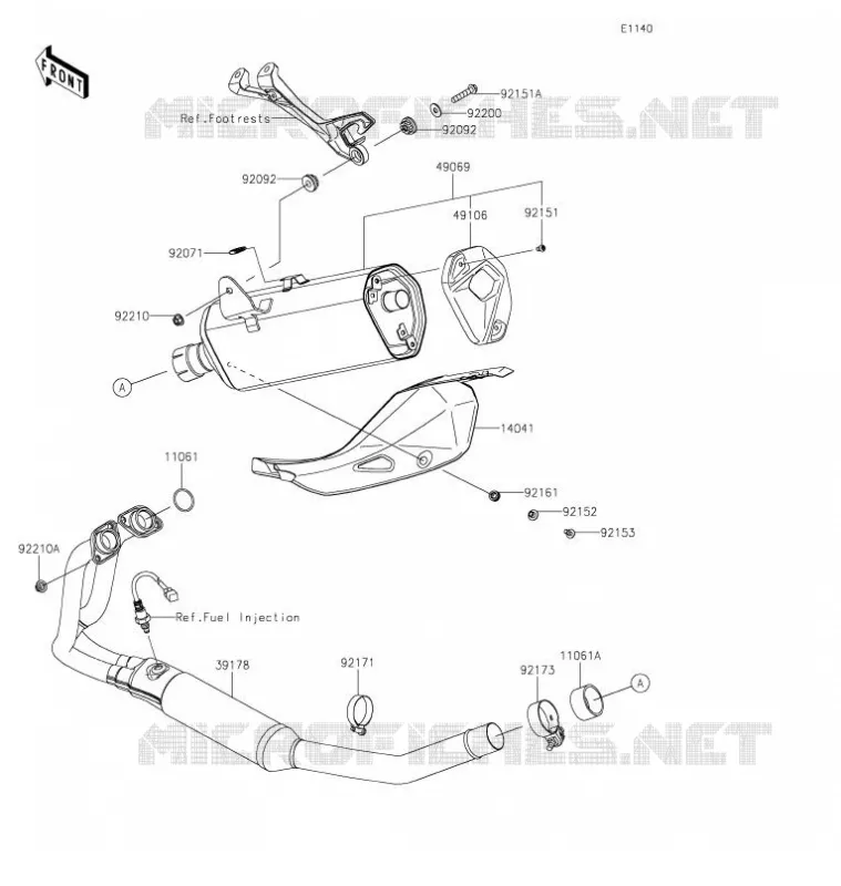 SILENCIEUX D'ECHAPPEMENT Kawasaki MOTOS 400 2021 NINJA 400  EX400GMFNN