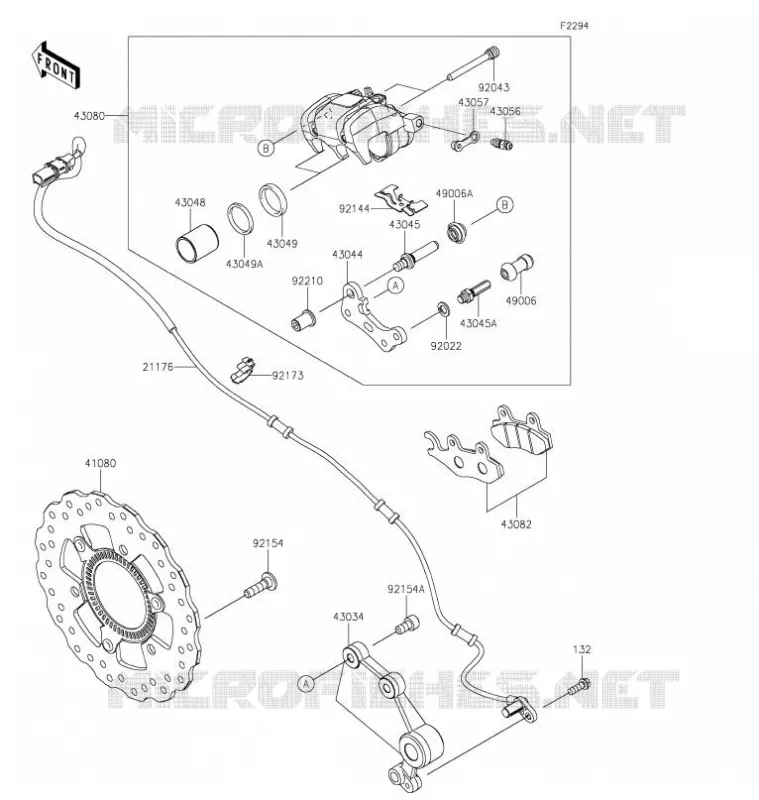 FREIN ARRIERE Kawasaki MOTOS 400 2021 NINJA 400  EX400HMFNN