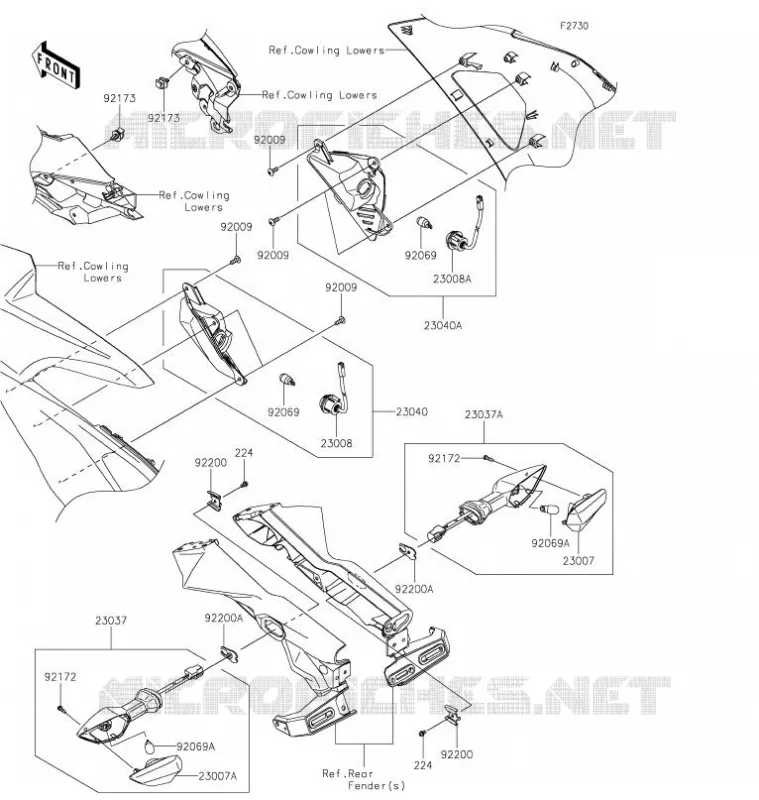 CLIGNOTANTS Kawasaki MOTOS 650 2020 NINJA 650  EX650NLF