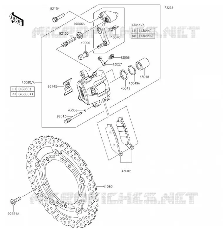 FREIN AVANT Kawasaki MOTOS 650 2020 NINJA 650  EX650NLF