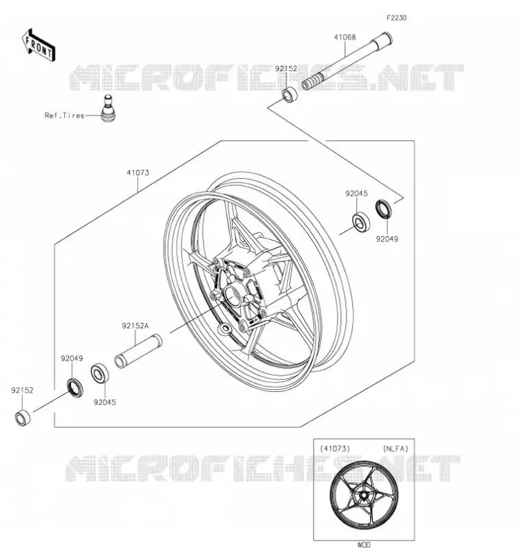 ROUE AVANT Kawasaki MOTOS 650 2020 NINJA 650  EX650NLF