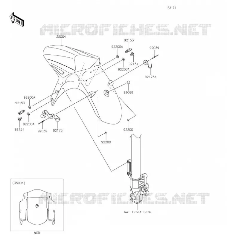 GARDE BOUE AVANT Kawasaki MOTOS 650 2021 VERSYS 650  KLE650FMFNL