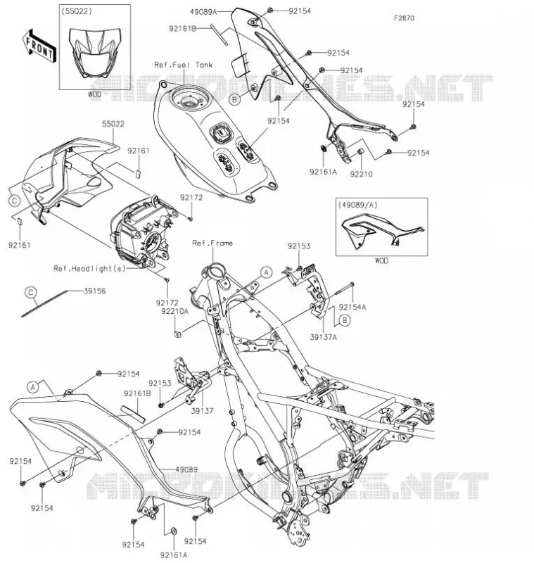 CARENAGE Kawasaki TOUT-TERRAIN 230 2021 KLX230  KLX230AMFNN