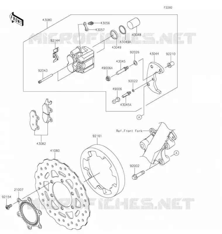 FREIN AVANT Kawasaki TOUT-TERRAIN 230 2021 KLX230  KLX230AMFNN