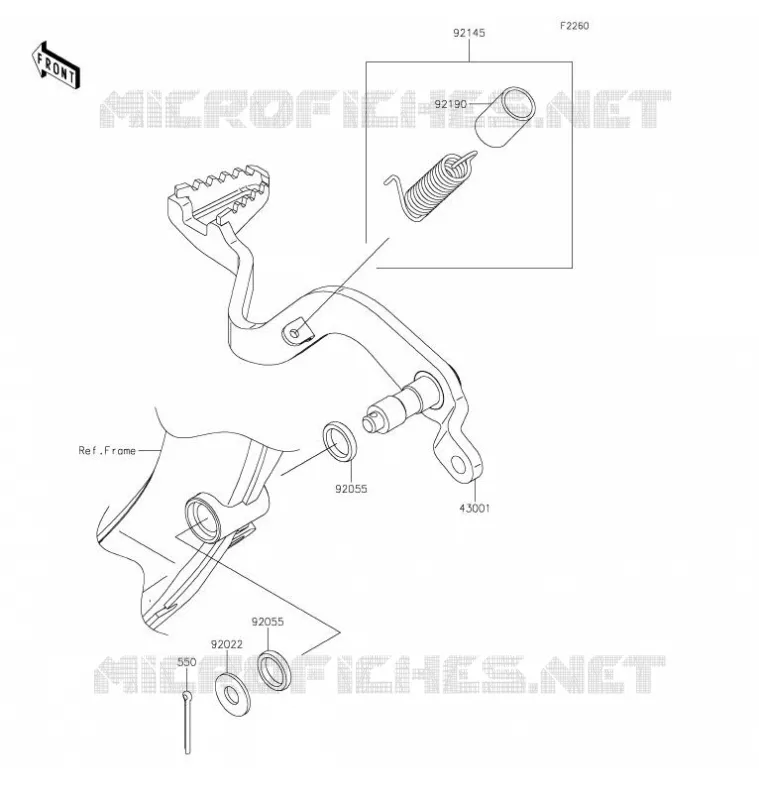 PEDALE DE FREIN Kawasaki TOUT-TERRAIN 230 2021 KLX230  KLX230AMFNN