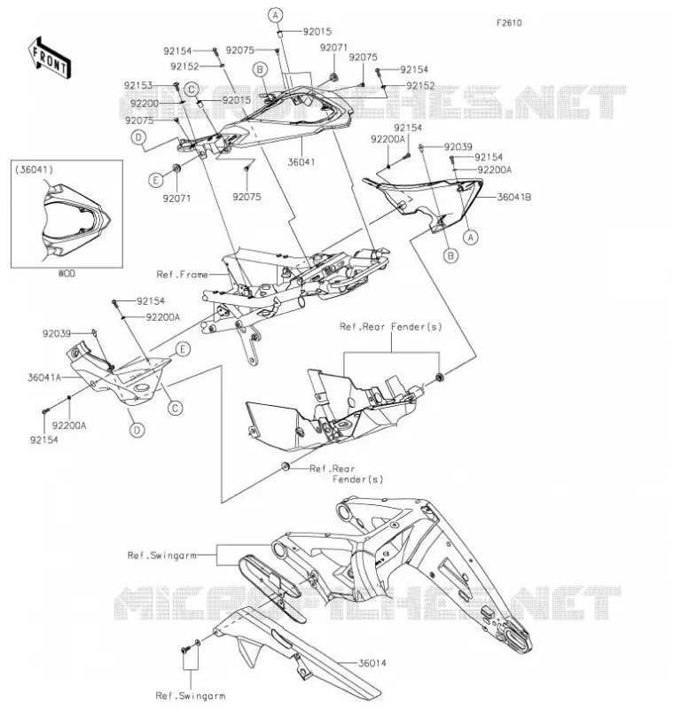 COUVERCLES LATERAUX - CHAINE Kawasaki MOTOS 1000 2021 Z H2  ZR1000KMFAN