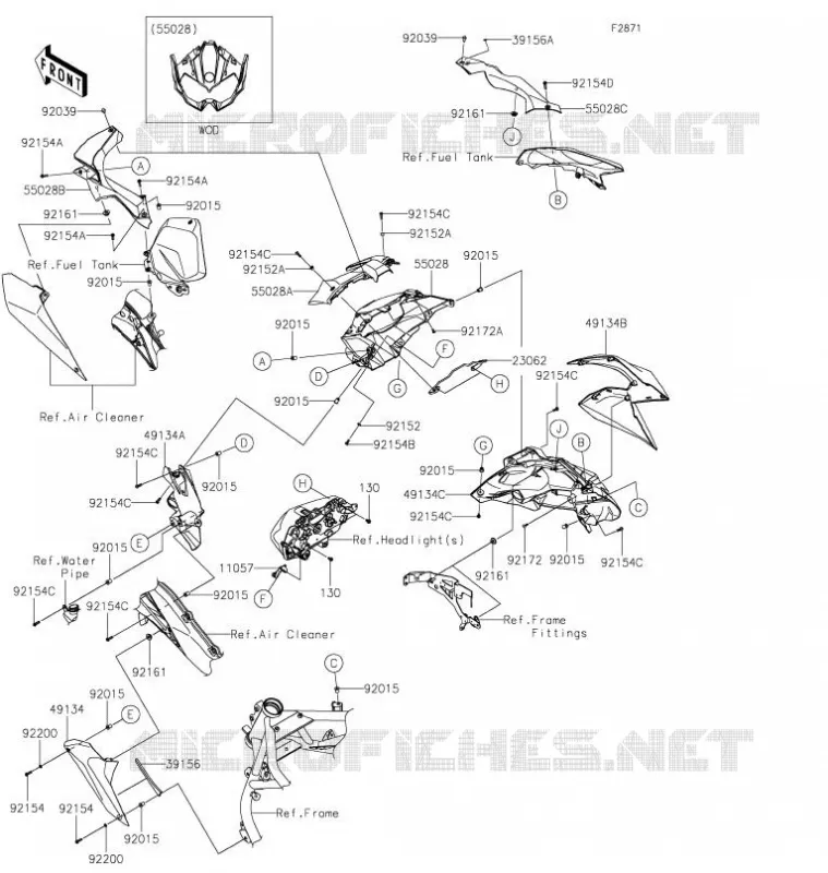 CARENAGE Kawasaki MOTOS 1000 2021 Z H2  ZR1000KMFNN