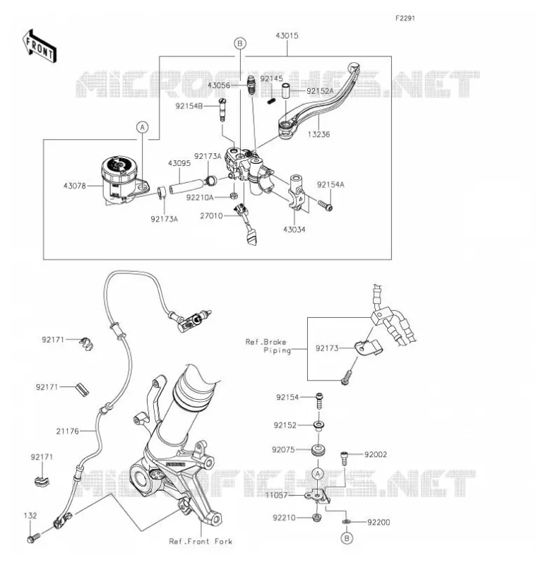 MAITRE CYLINDRE AV Kawasaki MOTOS 1000 2021 Z H2 SE  ZR1000LMFNN