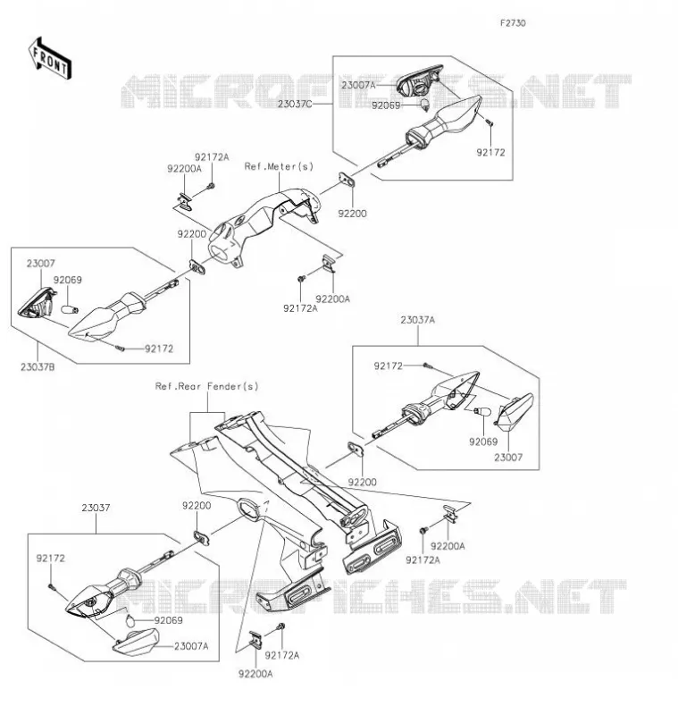 CLIGNOTANTS Kawasaki MOTOS 900 2021 Z900  ZR900FMFNL