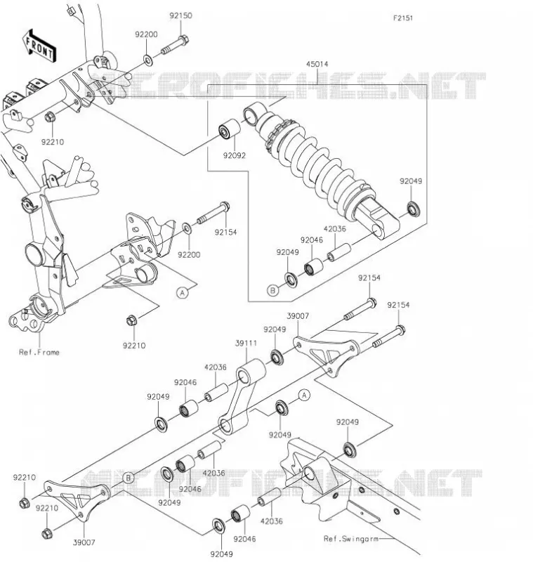 SUSPENSION/AMORTISSEUR Kawasaki MOTOS 900 2021 Z900  ZR900HMFNN