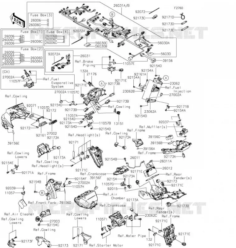 CHASSIS EQUIPMENT ELECTRIQUE Kawasaki MOTOS 1000 2021 NINJA H2 SX SE PLUS  ZX1002DMFNN