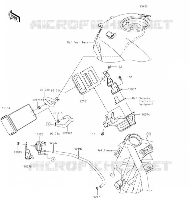 SYSTEME D'EVAPORATION CARBURANT(CA) Kawasaki MOTOS 1000 2021 NINJA H2 SX SE PLUS  ZX1002DMFNN
