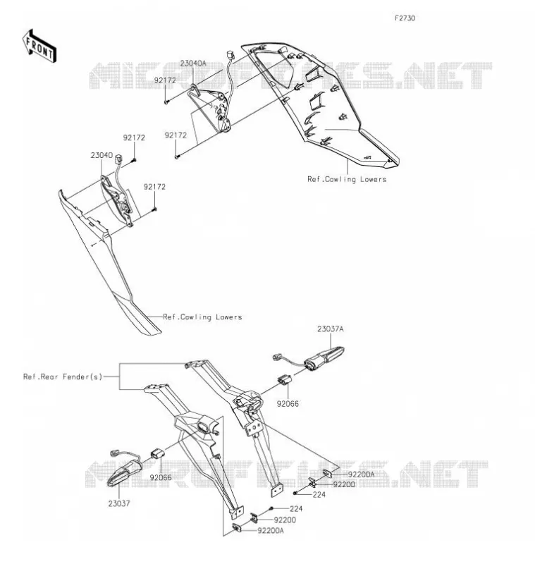 CLIGNOTANTS Kawasaki MOTOS 1000 2021 NINJA 1000SX  ZX1002KMFAN