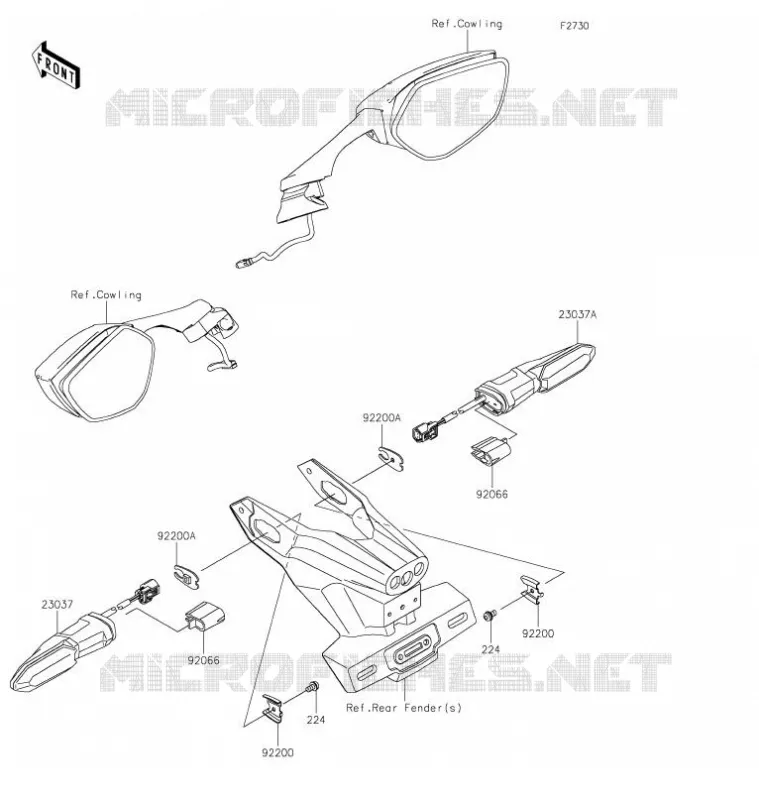 CLIGNOTANTS Kawasaki MOTOS 1000 2021 NINJA ZX-10R  ZX1002LMFAN