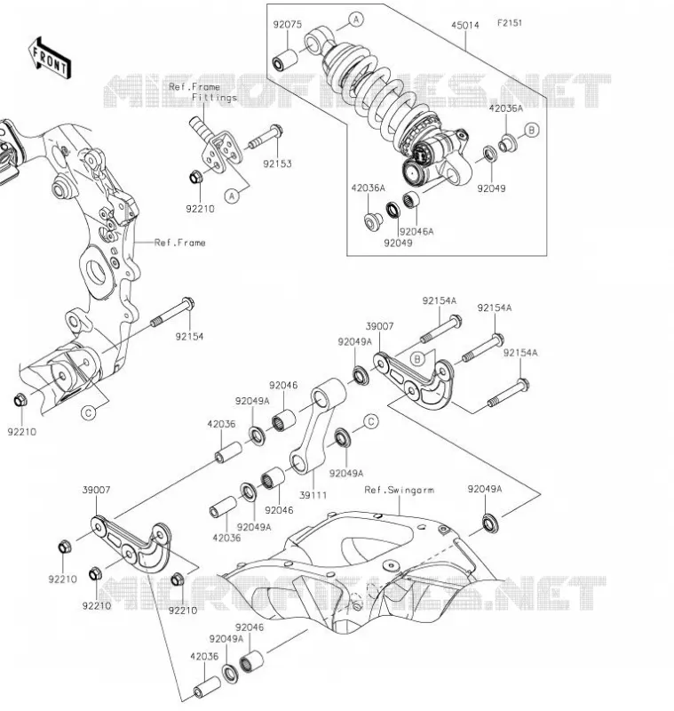 SUSPENSION/AMORTISSEUR Kawasaki MOTOS 1000 2021 NINJA ZX-10R  ZX1002LMFNN