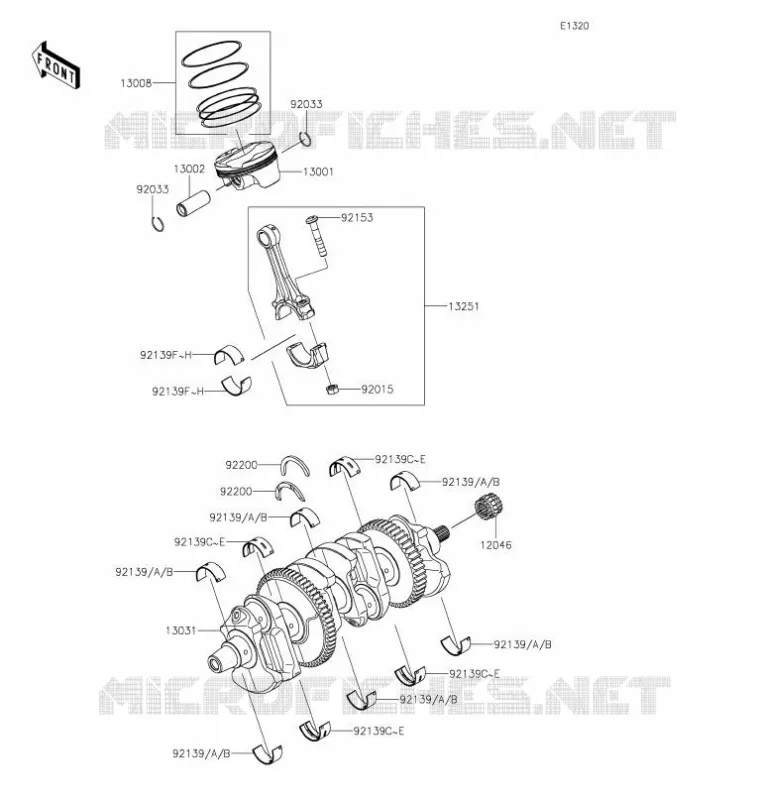 VILEBREQUIN/PISTON Kawasaki MOTOS 1000 2021 NINJA ZX-10R  ZX1002LMFNN
