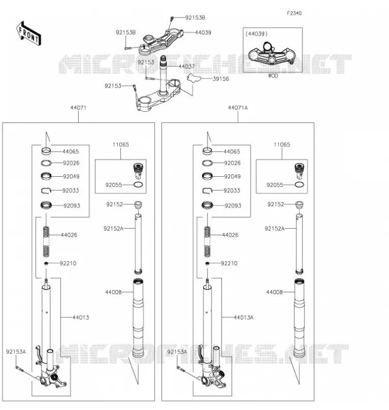 FOURCHE Kawasaki MOTOS 1000 2021 NINJA ZX-10RR  ZX1002NMFNN