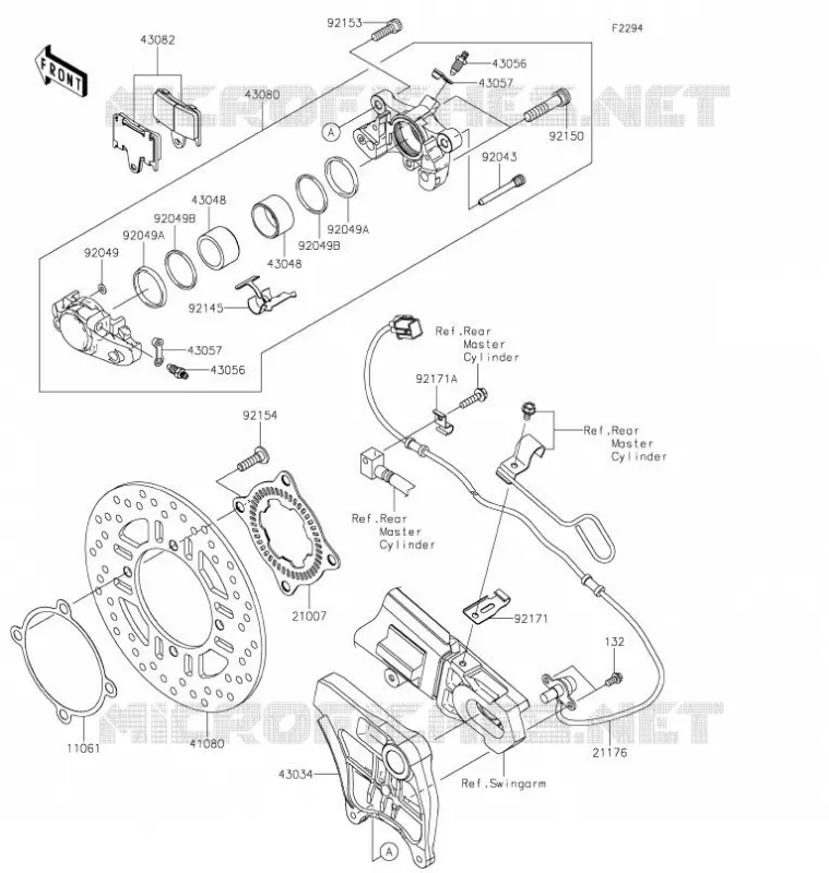 FREIN ARRIERE Kawasaki MOTOS 1400 2021 ZZR1400  ZX1400JMFNL