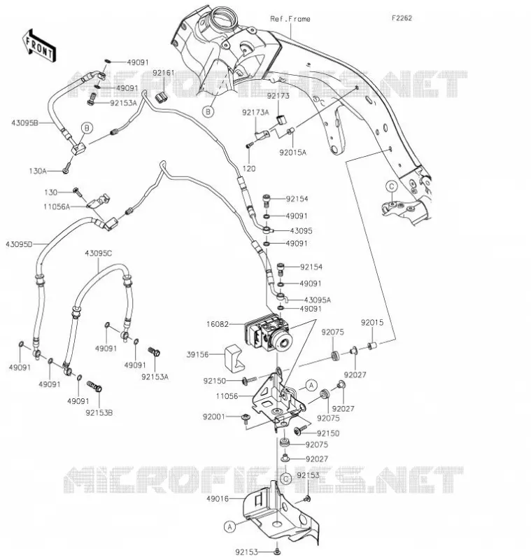 DURITE DE FREIN Kawasaki MOTOS 636 2021 NINJA ZX-6R  ZX636GMFAL