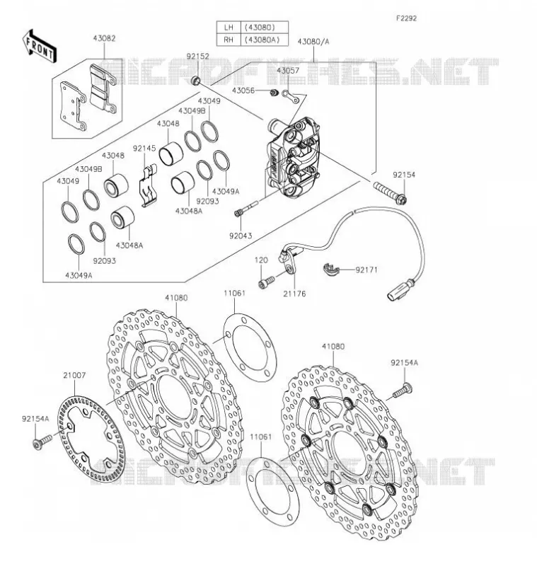 FREIN AVANT Kawasaki MOTOS 636 2021 NINJA ZX-6R  ZX636GMFAL
