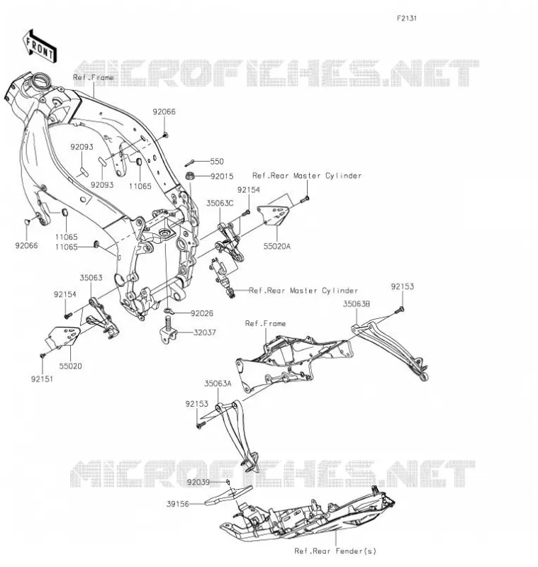 PIECES DE CADRE Kawasaki MOTOS 636 2021 NINJA ZX-6R  ZX636GMFAL