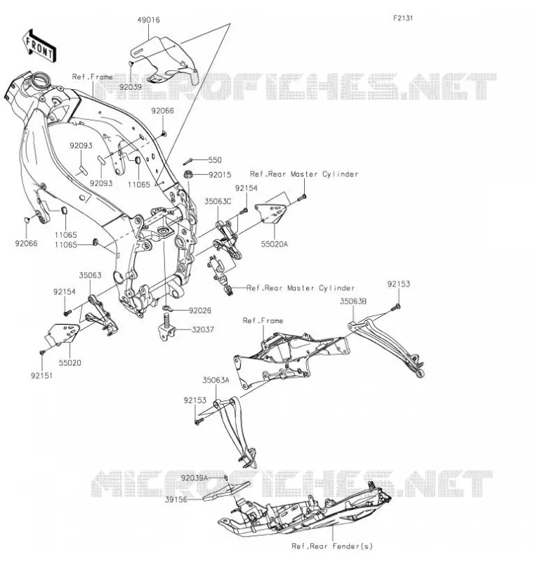 PIECE DE CADRE (COUVERTURE) Kawasaki MOTOS 636 2021 NINJA ZX-6R  ZX636HMFAN
