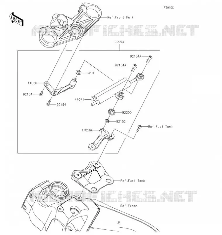 ACCESSOIRE (AMORTISSEUR DE DIRECTION) Kawasaki MOTOS 636 2021 NINJA ZX-6R  ZX636HMFNN