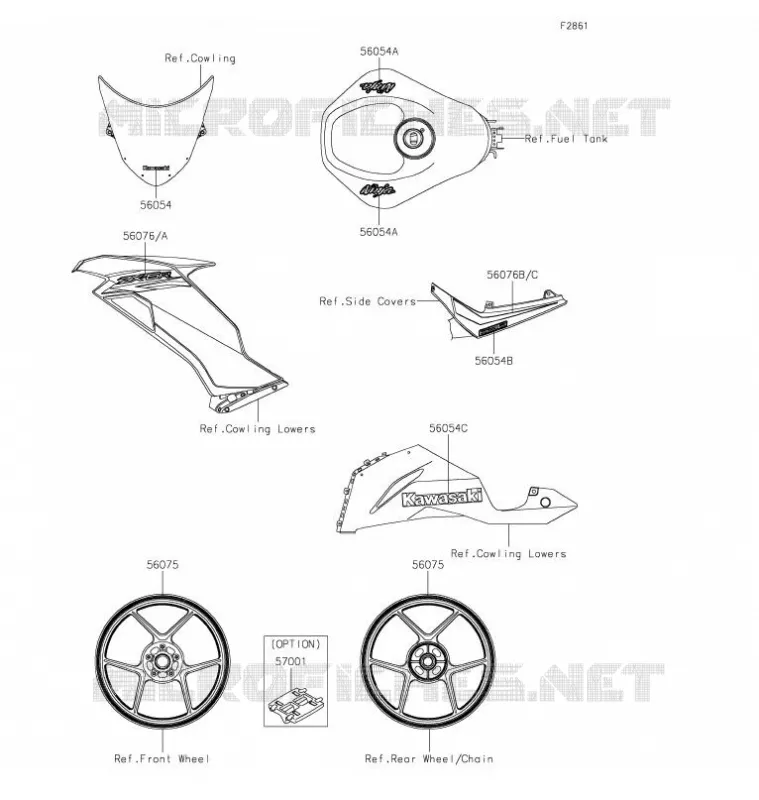 AUTOCOLLANT(WHITE) Kawasaki MOTOS 636 2021 NINJA ZX-6R  ZX636HMFNN