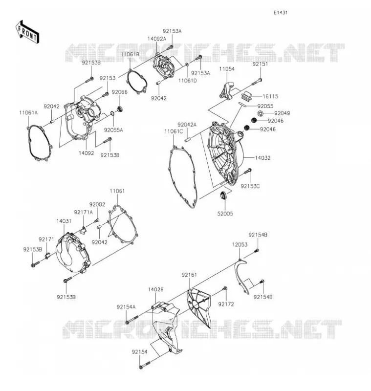 COUVERCLES MOTEUR Kawasaki MOTOS 636 2021 NINJA ZX-6R  ZX636HMFNN