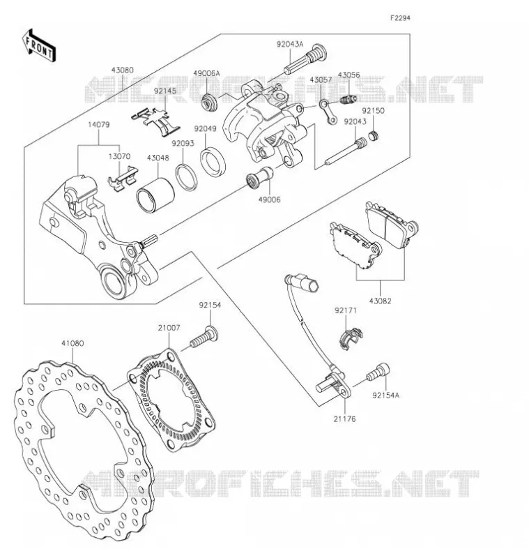 FREIN ARRIERE Kawasaki MOTOS 636 2021 NINJA ZX-6R  ZX636HMFNN