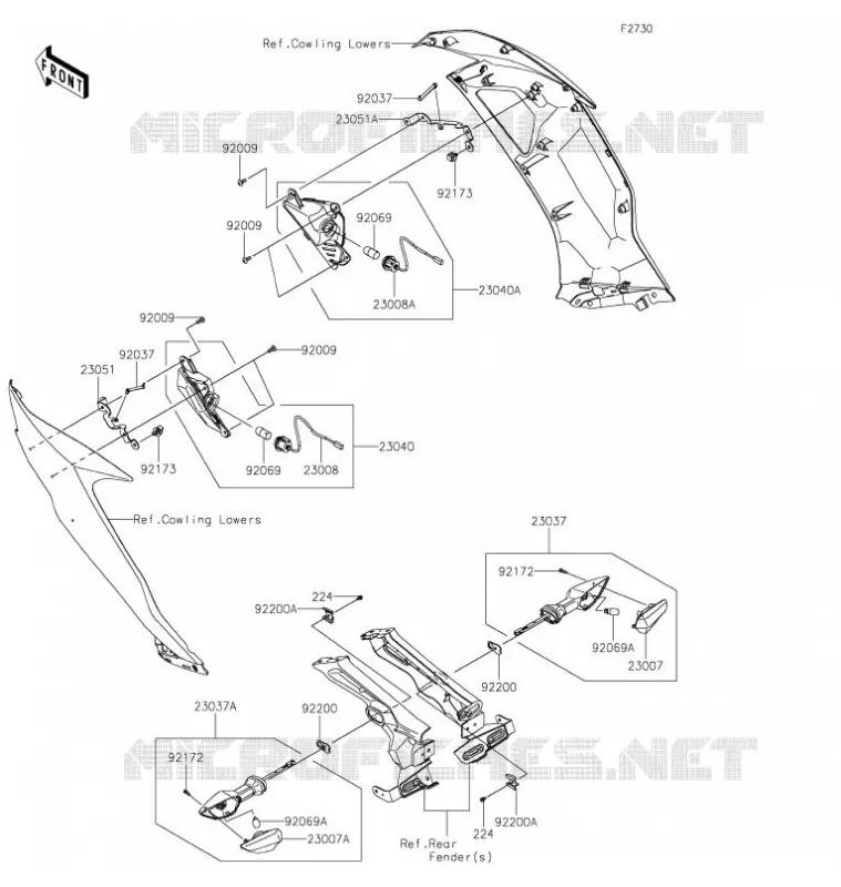 CLIGNOTANTS Kawasaki MOTOS 636 2021 NINJA ZX-6R  ZX636HMFNN