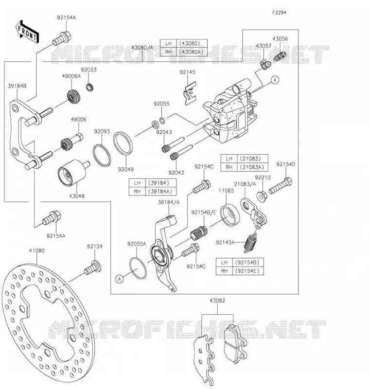 FREIN ARRIERE Kawasaki SSV 1000 2021 MULE PRO-DXT  KAF1000JMFNN