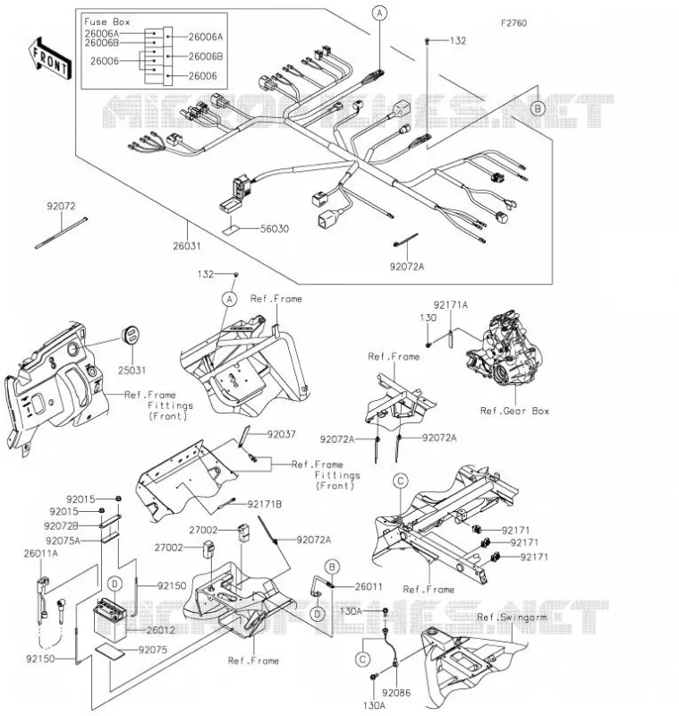 CHASSIS EQUIPMENT ELECTRIQUE Kawasaki SSV 400 2021 MULE SX  KAF400JMFNN