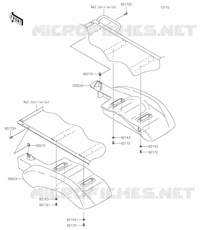 GARDE BOUE ARRI&Egrave;RE Kawasaki SSV 400 2021 MULE SX 4X4  KAF400WMFNN