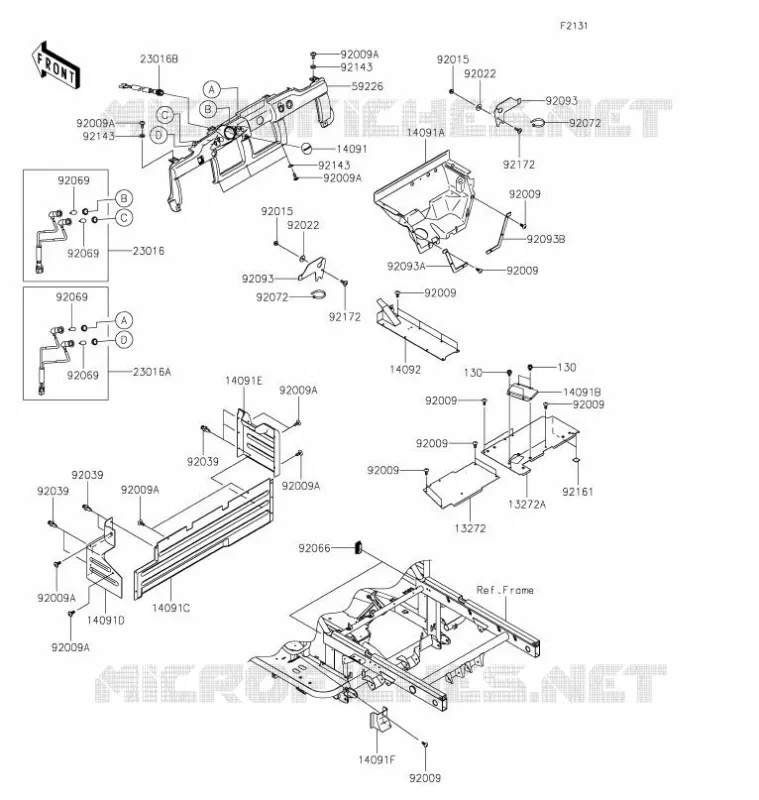 PIECE DE CADRE (COUVERTURE) Kawasaki SSV 620 2021 MULE 4010 4X4  KAF620MMFNN
