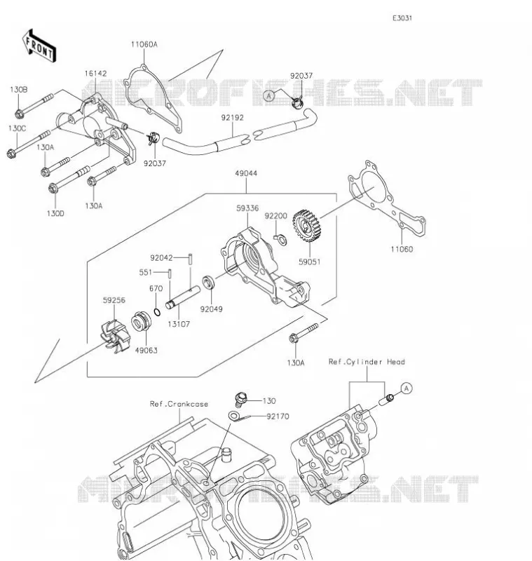 POMPE &Agrave; EAU Kawasaki SSV 620 2021 MULE 4010 4X4  KAF620MMFNN