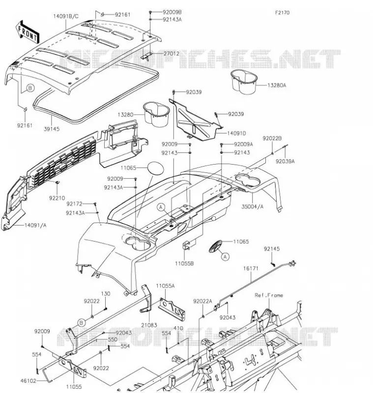 GARDE BOUE Kawasaki SSV 620 2021 MULE 4010 4X4  KAF620MMFNN