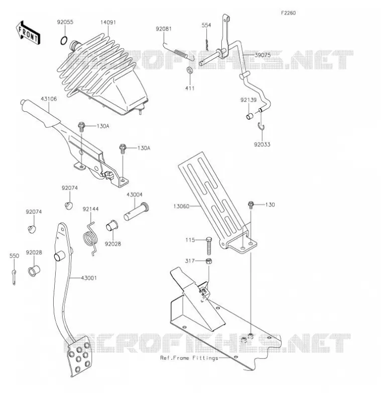 PEDALE DE FREIN/LEVIER ACCELERATEUR Kawasaki SSV 620 2021 MULE 4010 4X4  KAF620MMFNN