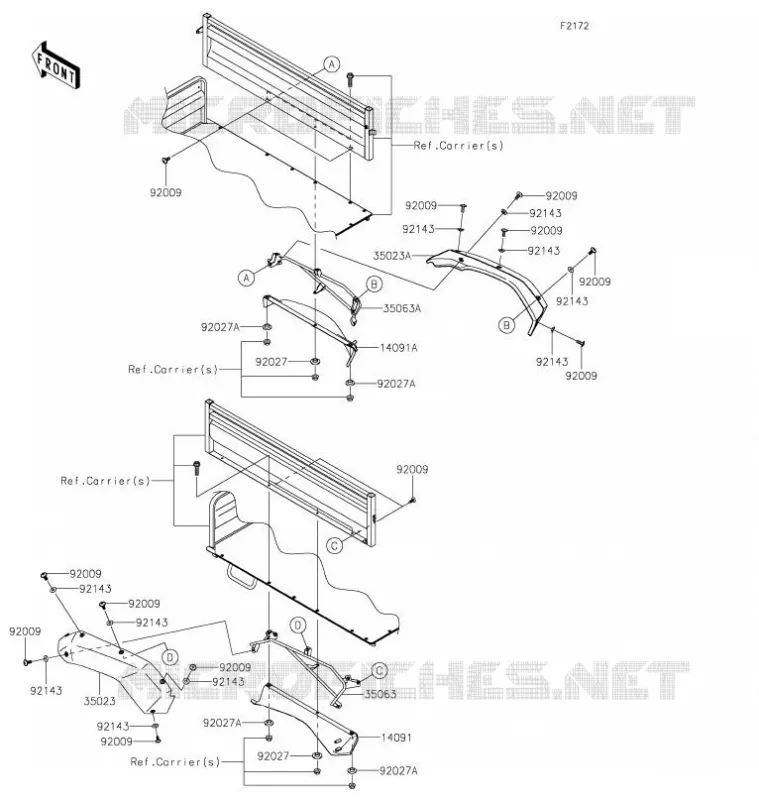 GARDE BOUE ARRI&Egrave;RE Kawasaki SSV 620 2021 MULE 4000  KAF620PMFNN