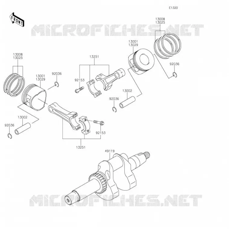 VILEBREQUIN/PISTON Kawasaki SSV 620 2021 MULE 4010 TRANS 4X4  KAF620RMFNN