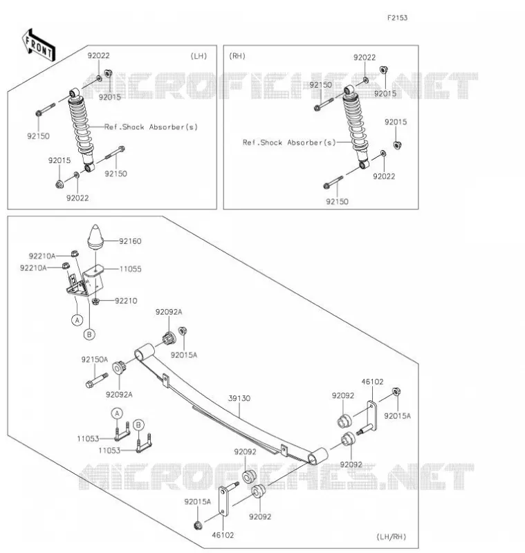 SUSPENSION ARRI&Egrave;RE Kawasaki SSV 620 2021 MULE 4010 TRANS 4X4  KAF620RMFNN
