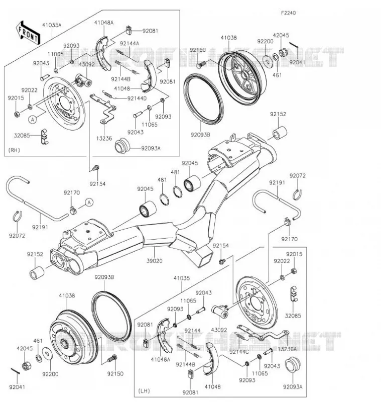 MOYEU ARRIERE/FREIN Kawasaki SSV 620 2021 MULE 4010 TRANS 4X4  KAF620SMFNN