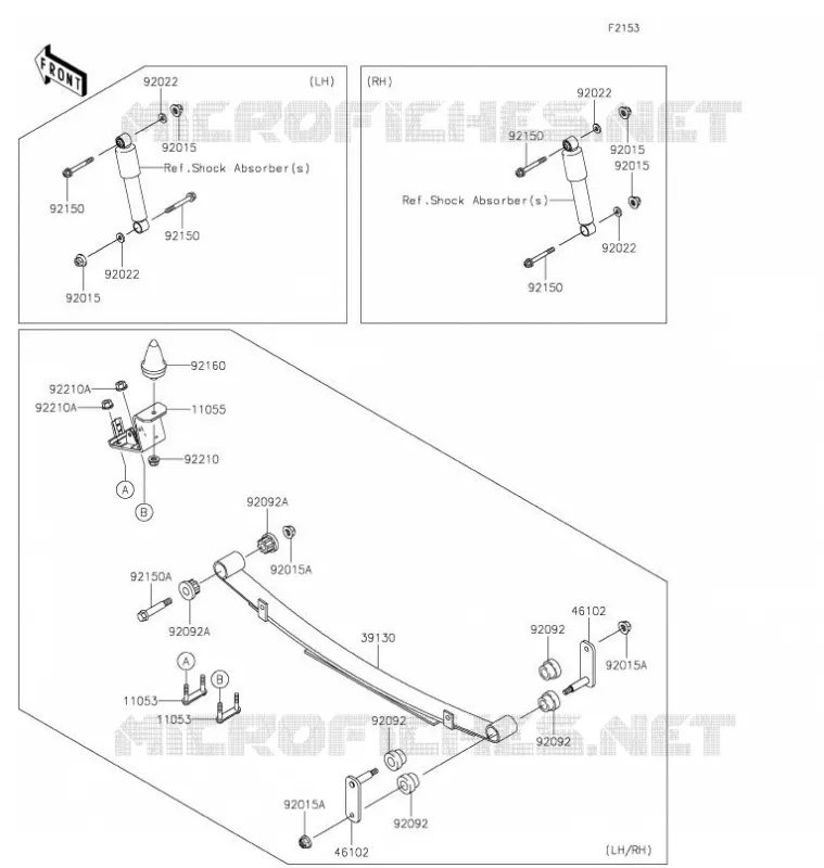 SUSPENSION ARRI&Egrave;RE Kawasaki SSV 620 2021 MULE 4010 4X4  KAF620ZMFNN