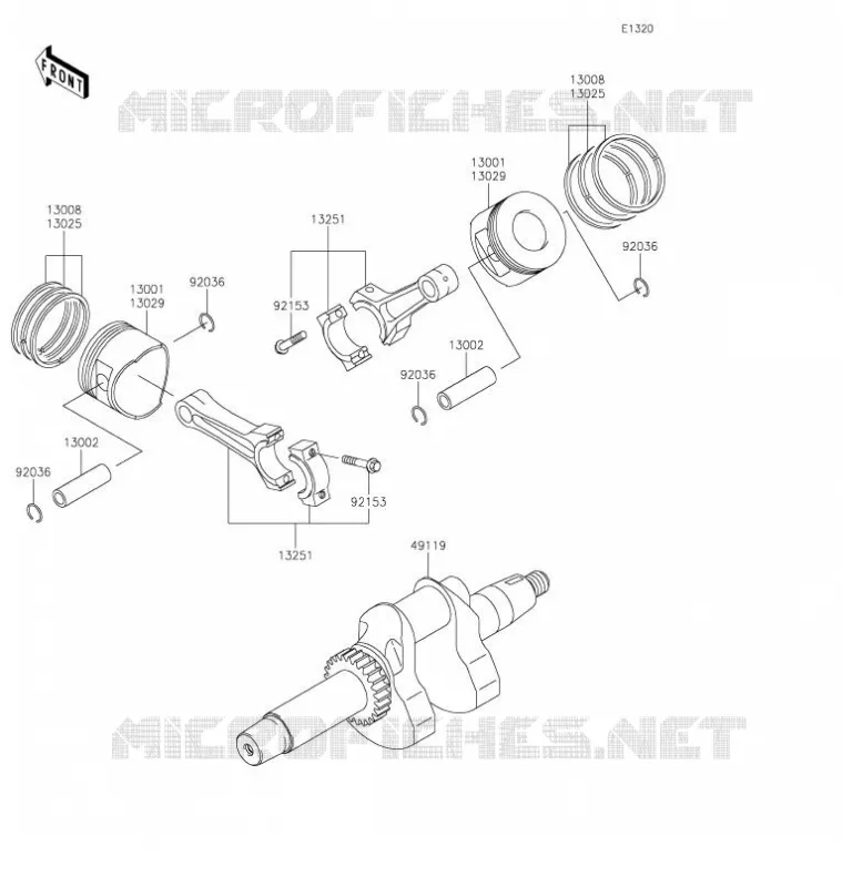 VILEBREQUIN/PISTON Kawasaki SSV 620 2021 MULE 4010 4X4  KAF620ZMFNN