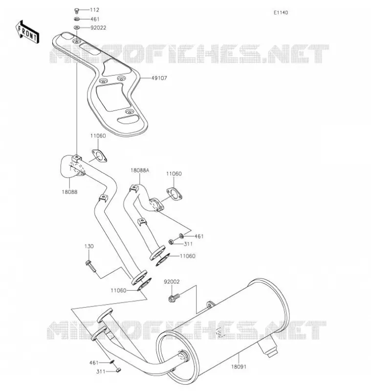 &Eacute;CHAPPEMENT Kawasaki SSV 620 2021 MULE 4010 TRANS 4X4  KAF622AMFNN