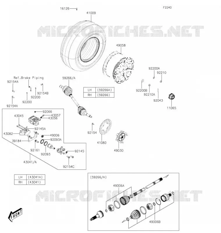 MOYEU ARRIERE/FREIN Kawasaki SSV 700 2021 MULE PRO-MX  KAF700CMFNN