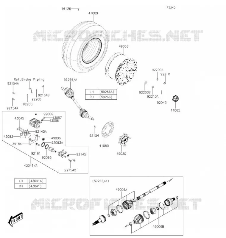 MOYEU ARRIERE/FREIN Kawasaki SSV 700 2021 MULE PRO-MX  KAF700CMFNN