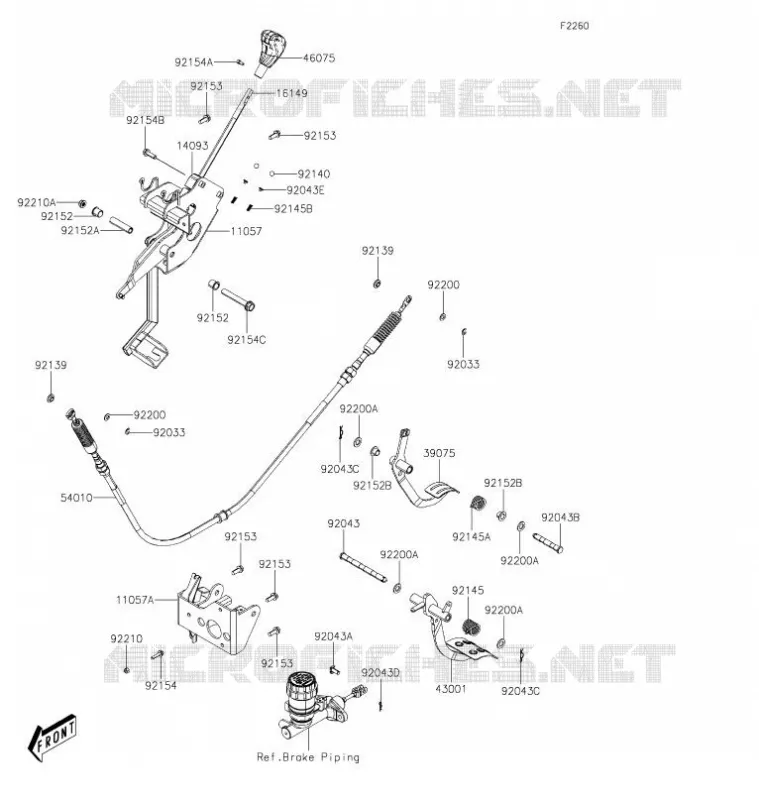 PEDALE DE FREIN/LEVIER ACCELERATEUR Kawasaki SSV 700 2021 MULE PRO-MX  KAF700CMFNN