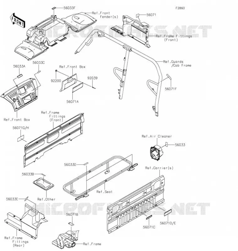 ETIQUETTES Kawasaki SSV 820 2021 MULE PRO-FXT  KAF820AMFNN