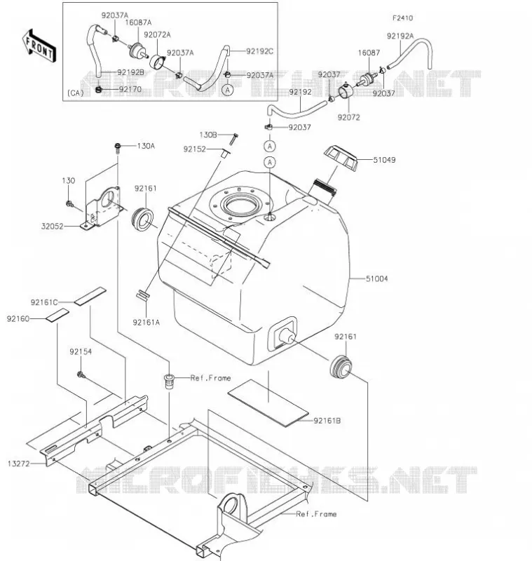 RESERVOIR CARBURANT Kawasaki SSV 820 2021 MULE PRO-FXT  KAF820AMFNN